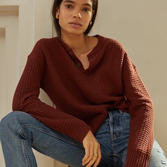 Everlane Sweaters - Everlane Waffle Cashmere Henley sweater xxs (R550)